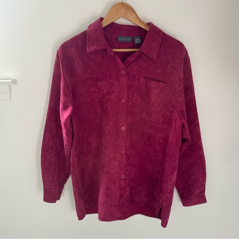 Relativity Rich Magenta Button Blouse